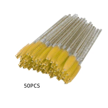 

50pcs Six-color Crystal Rod Disposable Crystal Brush Handle Eyelash Curling Eyelash Brush Makeup Tool