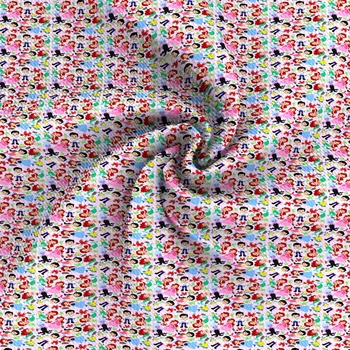 

david angie 50*140cm Bullet Textured Liverpool Fabric Patchwork Cartoon Printed Fabric for Tissue Kids for Sewing Doll,c10301