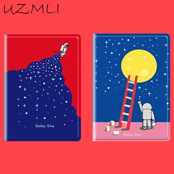 

For New iPad 9.7 pro/air3 10.5 11 10.2 air2 mini 45 Starry Sky Astronaut Moon Smart Awake Tablet Protective Case Cover+Gifts
