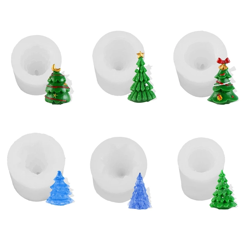 3D Christmas Tree Candle Mold Silicone Clay Soap Mould DIY Chocolate Cake Decor | Дом и сад