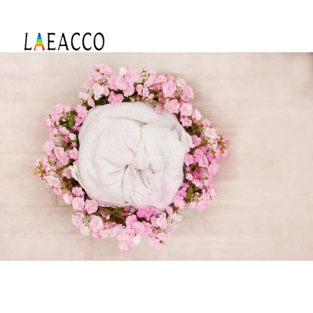 

Laeacco Wood Board Flower Backdrop Photography Newborn Baby Shower Birthday Party Photography Background Vinyl For Photo Studio