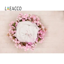 Laeacco Wood Board Flower Backdrop Photography Newborn Baby Shower Birthday Party Photography Background Vinyl For Photo Studio