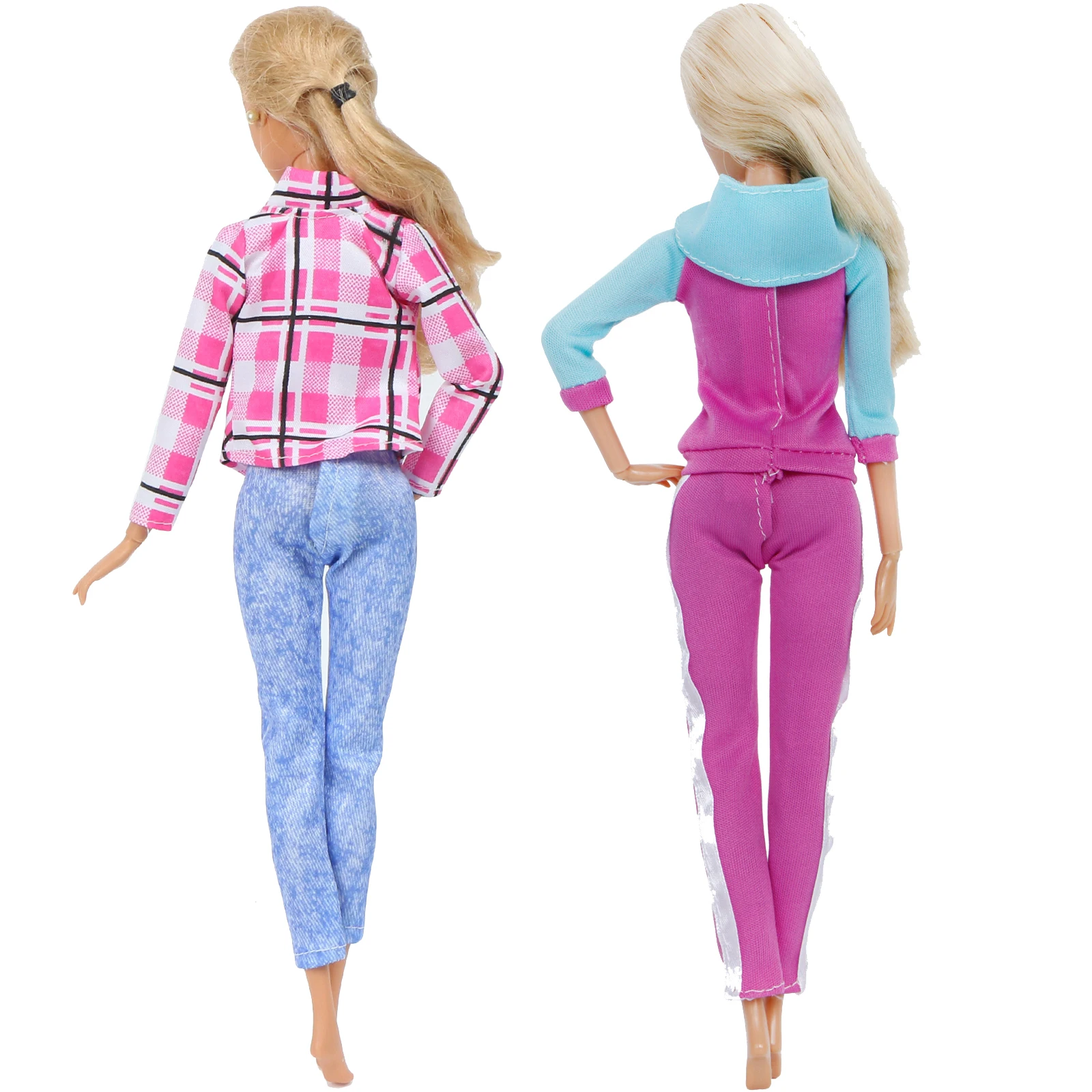 2 комплекта повседневная одежда клетчатая рубашка жилет брюки спортивная одежда спортивный костюм кукольный домик Одежда Аксессуары для Барби куклы детские игрушки