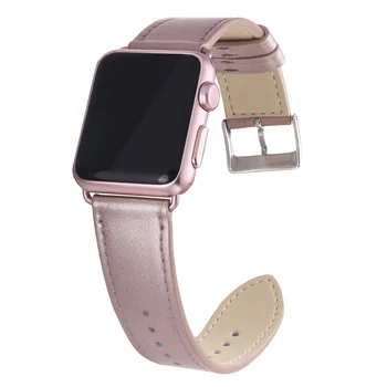 

Rose Red Bracelet Genuine Leather Strap Watch Band 38mm 42mm , Viotoo Watch-band strap for Apple watch band