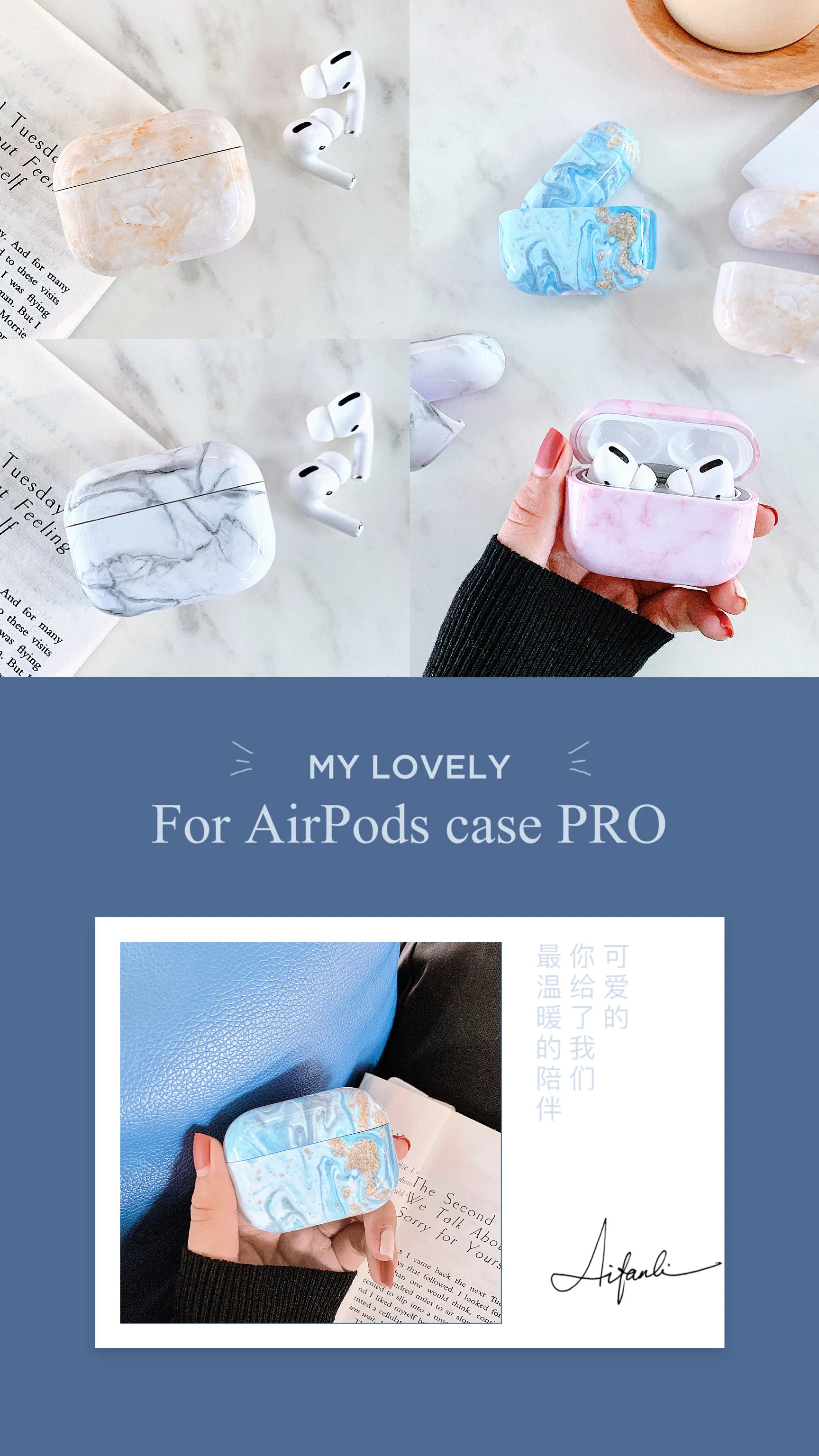 Деревянный мраморный Жесткий Чехол для AirpodsPro Беспроводная bluetooth-гарнитура защитный чехол для наушников прозрачный чехол для AirPodspro сумки