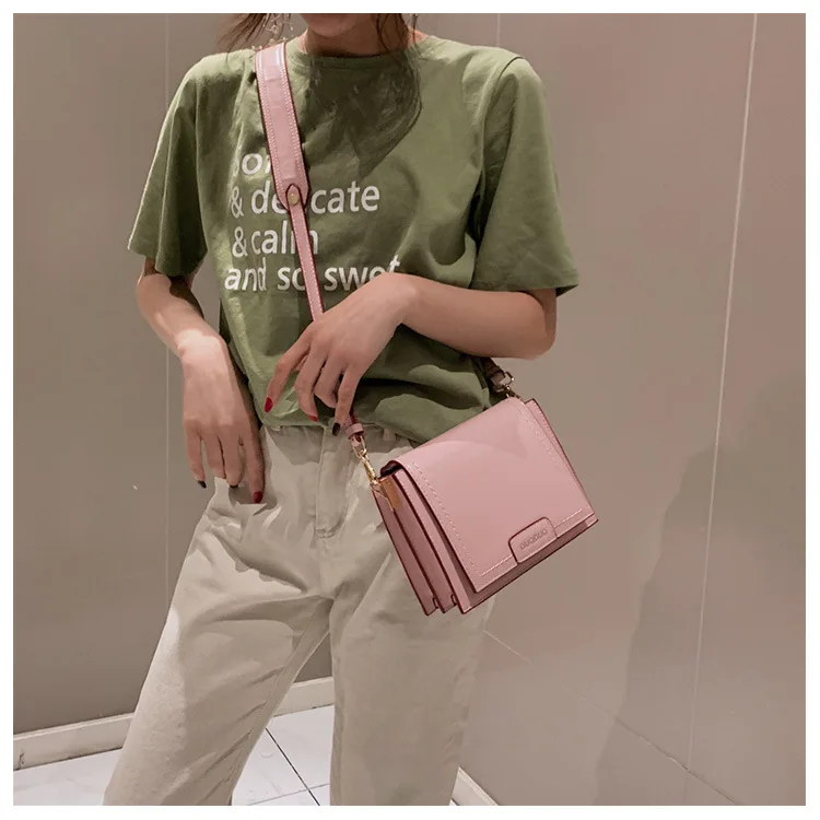

2019 New Tide Korean Style Small Square Bag Simple Joker Single Shoulder Messenger Bag