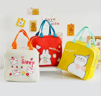 

Lovely Animals Insulation Lunch Bag For Women Student Kid Thermal Insulated Oxford Picnic Food Cooler Box Tote Storage Ice Bags