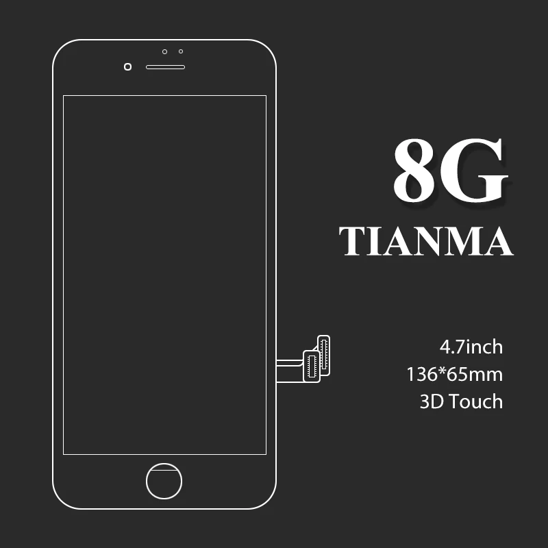 5 шт. 4 7 дюйма для iphone 8 ЖК дисплей tianma качественный с хорошим сенсорным экраном