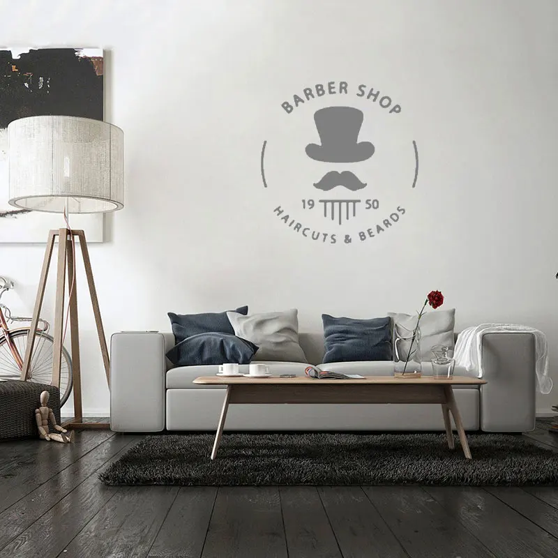 

Customizable Barber Shop Name Vinyl Sticker Barber Shop Salon Salon Shopfront Decorative Window Sticker Wall Sticker DW7134