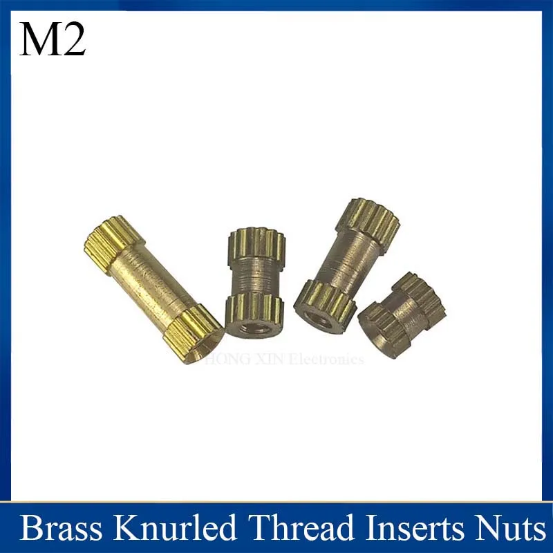 

50pcsM2Brass insert nut Injection Molding Brass Knurled Thread Inserts Nuts