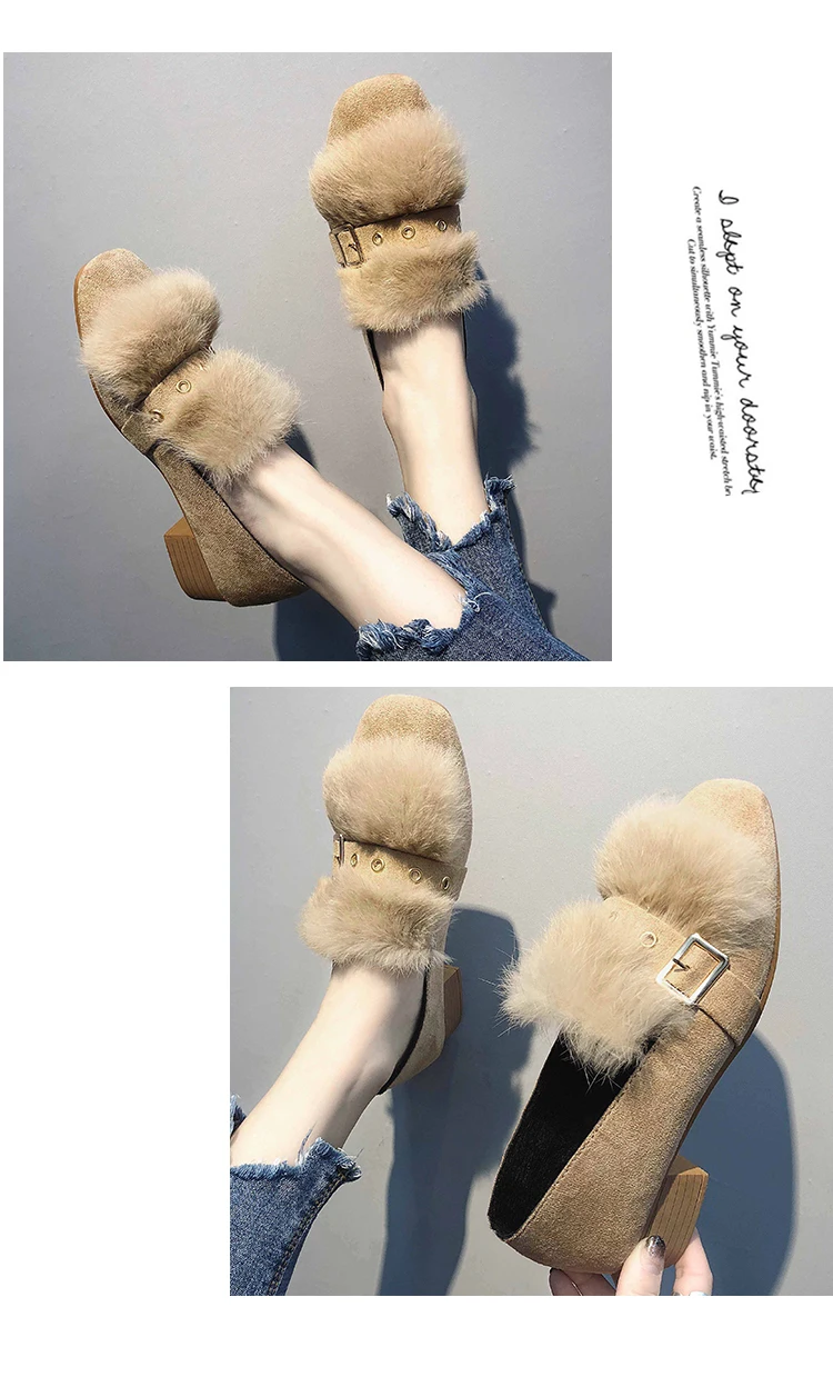 Ретро watreproof кожа Для женщин shoesfemale домашняя обувь; тапочки с Для женщин Зимняя для ношения на улице, повседневные туфли из плюша; теплая Домашняя обувь; U14-64