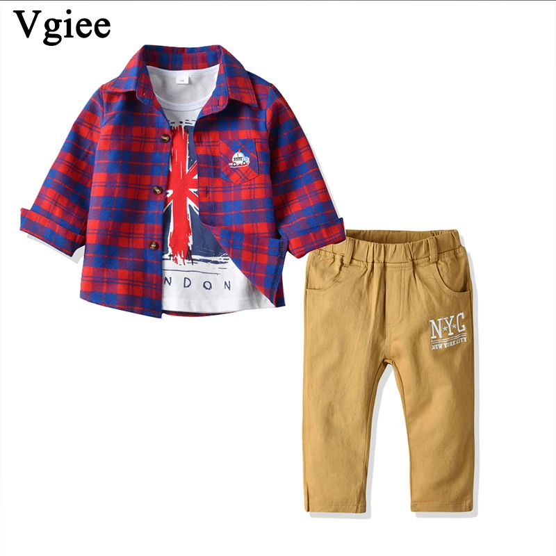 

Vgiee Boy Clothes Birthday Party for Cotton Polyester Full Outfits Kids Clothes Boys Set Long Sleeve Fall Winter OutfitCC701