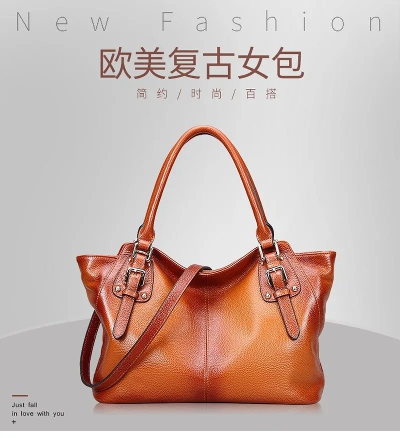 

Leather Casual Ladies Bag European and American Fashion Cowhide Handbag Ladies Shoulder Bag Wing Bag
