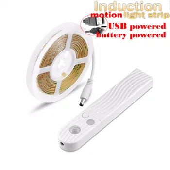 

LED Motion Sensor Cupboard Wardrobe Bed lamp Under Cabinet Night light Flexible LED Strip 12V Tape 110V 220V US EU Power Supply
