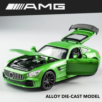 KIDAMI Camaro 1: 32 высокая имитация литья под давлением модель автомобиля Вытяните назад звуковой светильник коллекция для детских подарков машинки - Цвет: GT Green