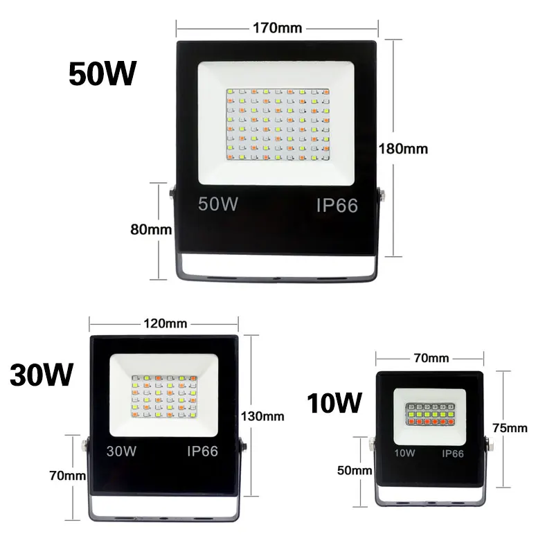 RGB Светодиодный прожектор IP66 50 Вт 30 10 SMD 2835 с отражателем и пультом дистанционного