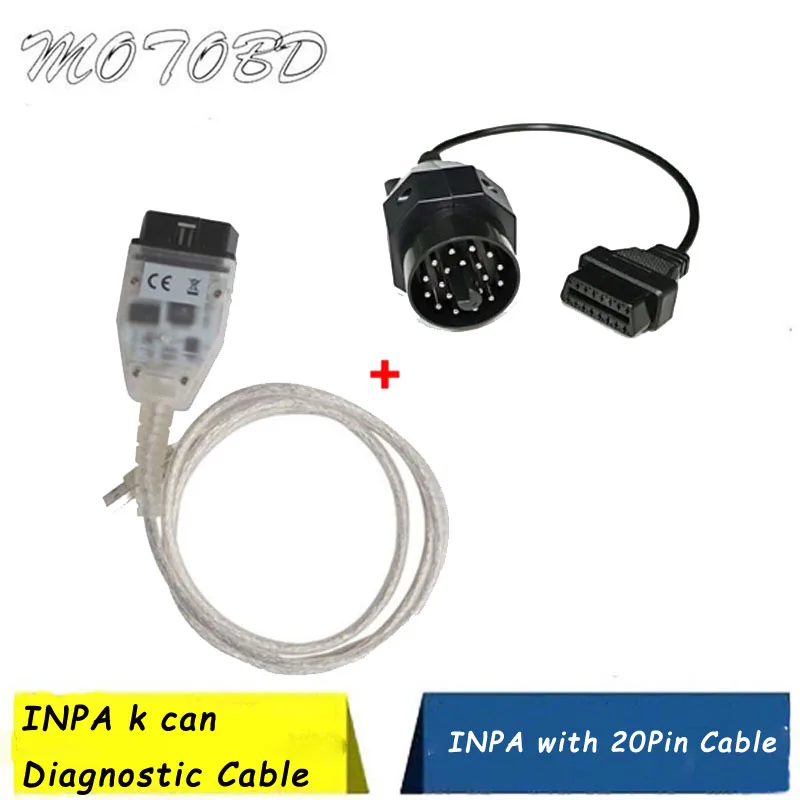 FT232RL чип INPA K+ CAN диагностический кабель плюс 20pin OBD2 удлинитель адаптер INPA K DCAN USB интерфейс 16pin OBD2 разъем