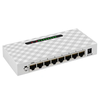 

10/100/1000Mbps Full-Duplex 8 Port Gigabit Switch Hub Lan Gigabit Ethernet Desktop Network Switches(Eu Plug)