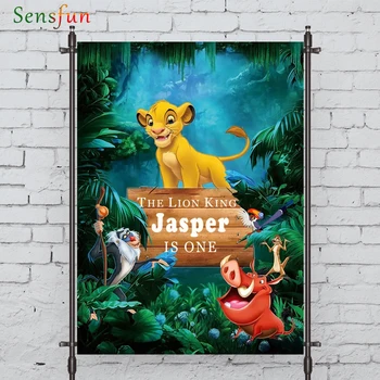 

Sensfun photographic background Lion King birthday forest animal photo studio photocall printed shoot prop decor fabric