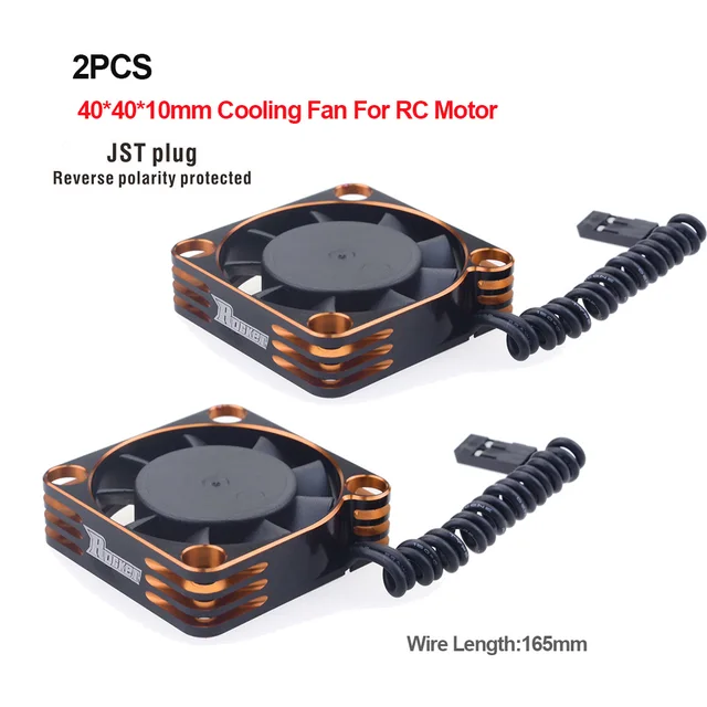 Surpass Hobby Rocket 25mm 30mm 36mm 40mm 50mm Aluminum Metal Cooling Fan For RC ESC Motor Heat Dissipation-Orange&Black 2PCS 40mm for Motor