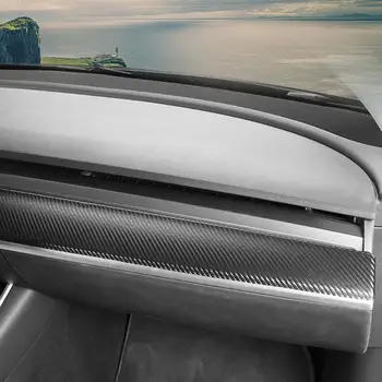 

For Tesla Model 3 Car Center Console Dashboard Panel Retrofit Fiber Protective Instrument Styling Panel Carbon Stickers Fil X6Q4