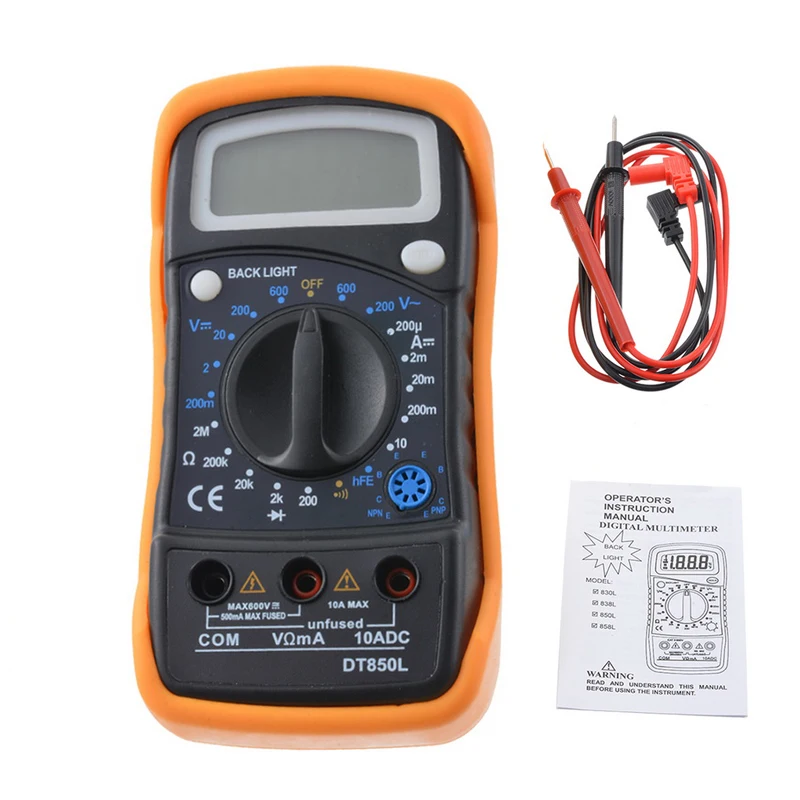 

Portable DT830L Multimeter LCD Digital Multimeter Handheld LCD Backlight AC/DC Ammeter Voltmeter Ohm Tester Meter Multimeter