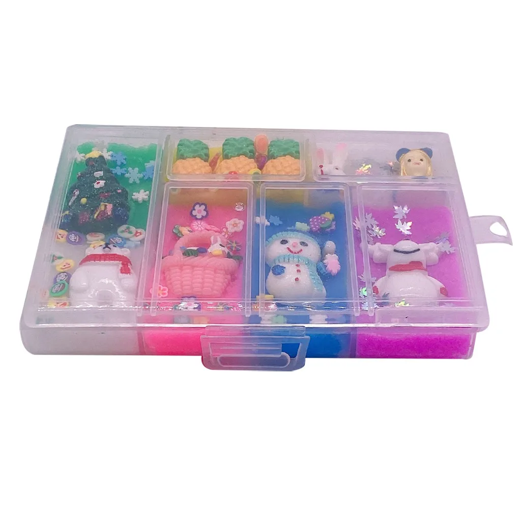 Slime Charms рождественские игрушки Slime DIY глина смешивание облако хлопок грязь Санта Клаус Кристалл Slijm Speelgoed Рождественская игрушка детский подарок