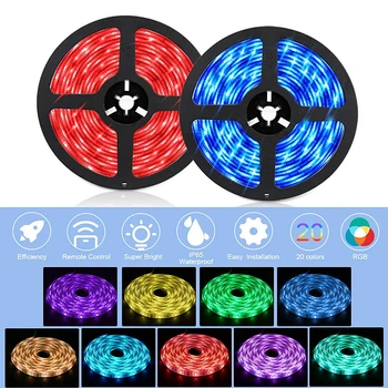 

5M 60LED Strip LED Light Flexible Ribbon Stripe TV Screen Background Symphony Lights Remote Control USB Charge Strip LED Light H