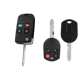

4 Buttons Remote Key Shell for Ford Mustang Explorer Edge Mercury Mariner & Flip Key Shell+Key Blank Refit