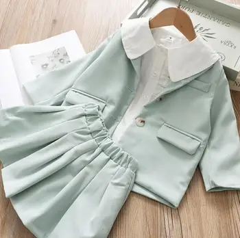 

2020 New Girls 2 Pcs Set Coat+Skirt Cotton Spring Girls Suits 2-7t PY688