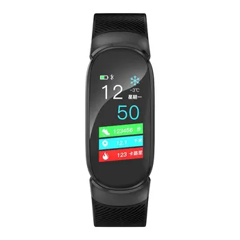 

QW16 Female Color Screen Heart Rate Blood Pressure Blood Oxygen Monitoring Weather Display Waterproof Ladies Smart Bracelet