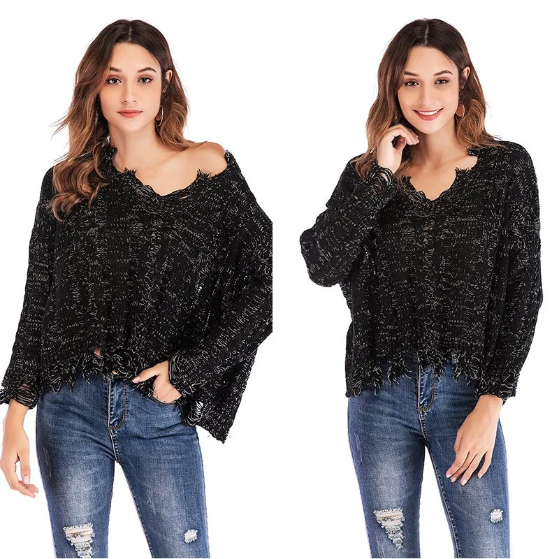 

2020 Autumn New Women's Peach Collar Long-Sleeve Knitwear New Top Sweater