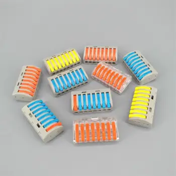 

10pcs PCT-218 8 Pin Universal compact wire wiring connector conductor terminal block with lever with different color