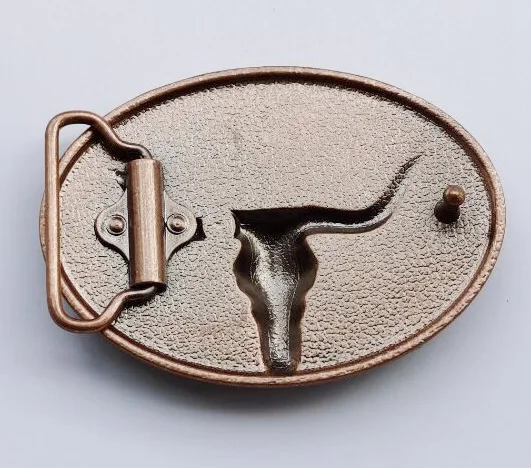 Fibbia Cintura Western Uomo – Toro Longhorn – Stile Rodeo Texas Cowboy – Grande E Bronzo