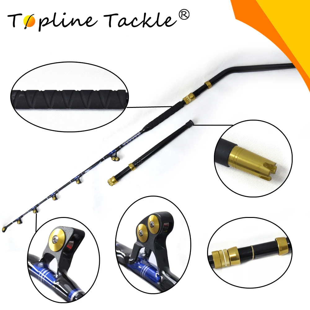 2018 New Topline Tackle Fishing Rod Trolling Rod Blue Spear 80lb 5'6
