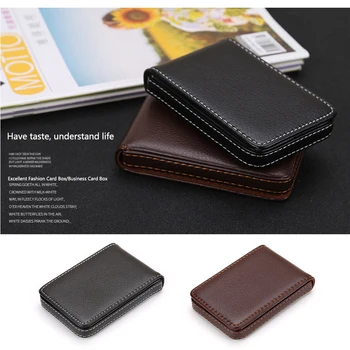 

Case Fashion Wallet Pocket Wear Resistant With Magnetic Shut PU Leather Solid Push Type Multipurpose Business Card Holder Gift