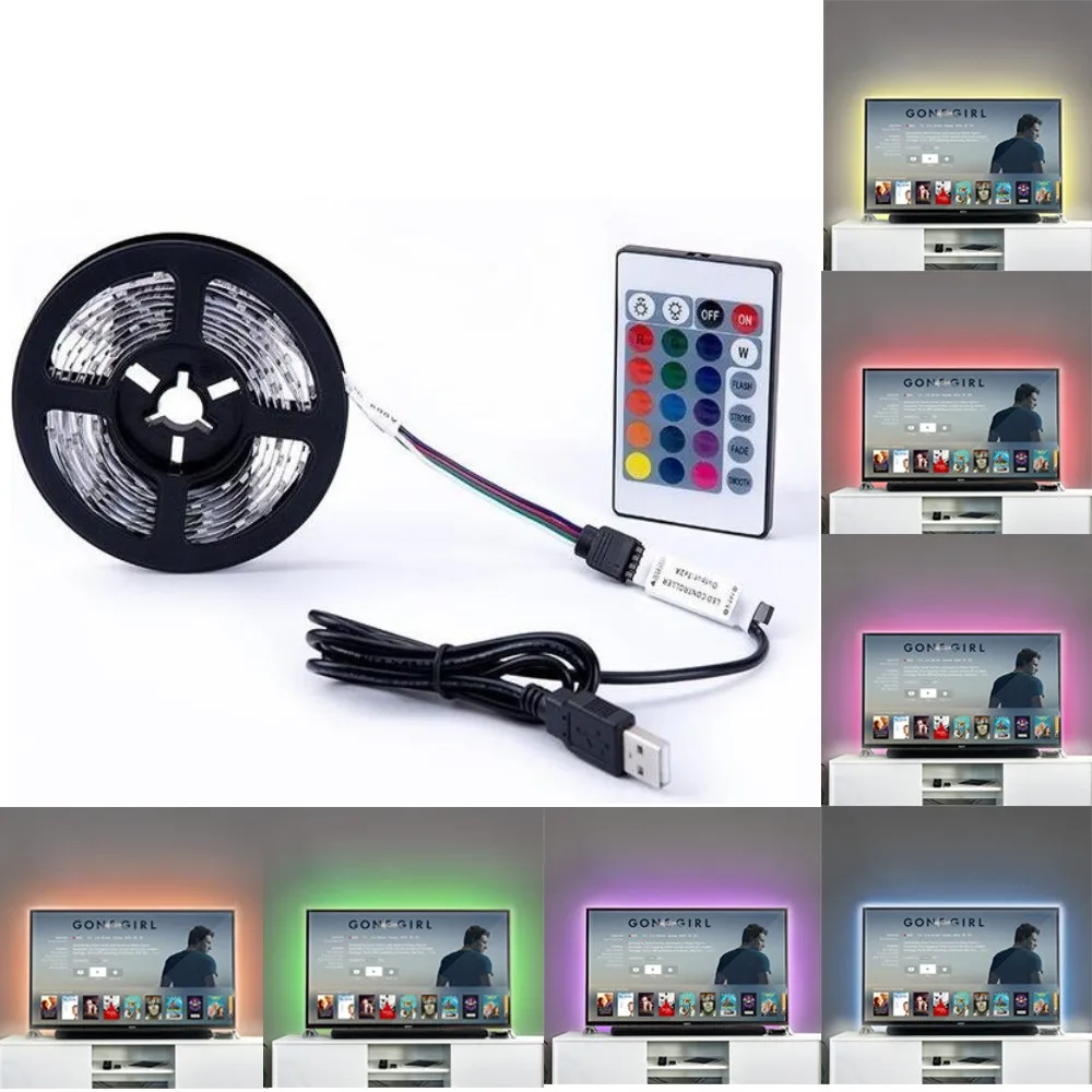 Usb Светодиодная лента 5 в rgb waem белый 0 м 1 2 3 гибкая светодиодная Диодная подсветка