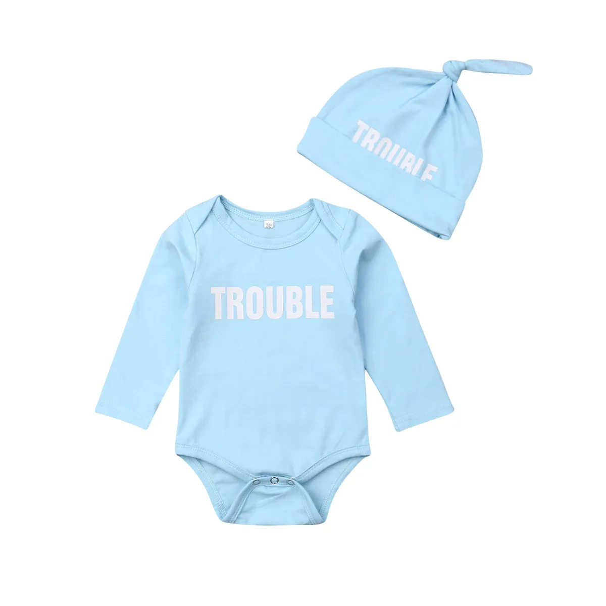 Blue Long Sleeve Новорожденные близнецы, Детские боди, одежда для мальчиков и девочек, комбинезоны с буквенным принтом, комбинезон, шляпа, одинаковые наряды - Цвет: Blue Long Sleeve