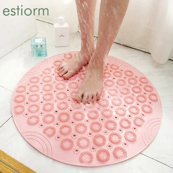 

55cm Anti-slip Massage Bath Mat Pvc Round Mat For Bath Bathroom Mat With Strong Suction Cups, Bathroom Floor Shower Mat/mats