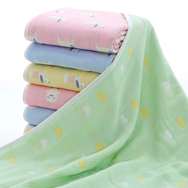 

Cotton Six-layer Gauze Children's Quilt Multi-functional Cartoon Infant Blanket Newborn Bath Towel for Children 110