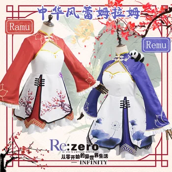 

Anime Re:Life in a different world from zero Remu Ramu Cosplay Costumes Lolita Cheongsam Outfit Women Dress
