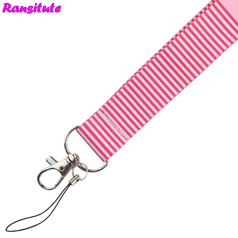 Ransitute держатель для карт Sakura lanyard key ID Card ремень для мобильного телефона USB держатель для бейджа DIY lanyard rope R585