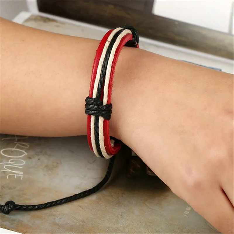 CIBOCIBO Retro Men Bracelet Stripe Brand Design Wristband Vintage Trendy High Quality Gifts For Pulsera Hombre | Украшения и