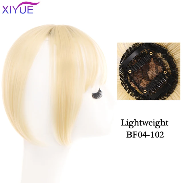 Black/Light Brown Clip In Hair Bangs Hairpiece Accessories Synthetic Fake Bangs Clip In Hair Extensions Clip In Hair Pieces BF04-102