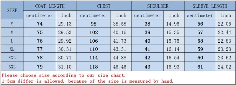 SIZE CHART