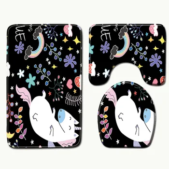 

New 3pcs Set Bath Mat 3D Stone Bathroom Non-Slip Bath Mat Doormats Decor Toilet Seat Cover Rug High Quality Mats Hot