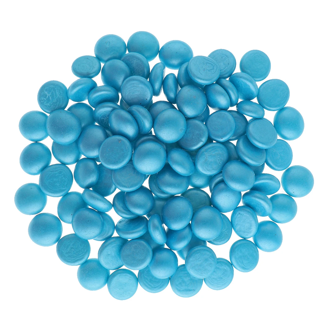 100Pcs Beautiful Table Scatters Marbles Balls Flat Bottom Fish Tank Pebbles Glass Crystal Stones Home DIY Crafts Supplies