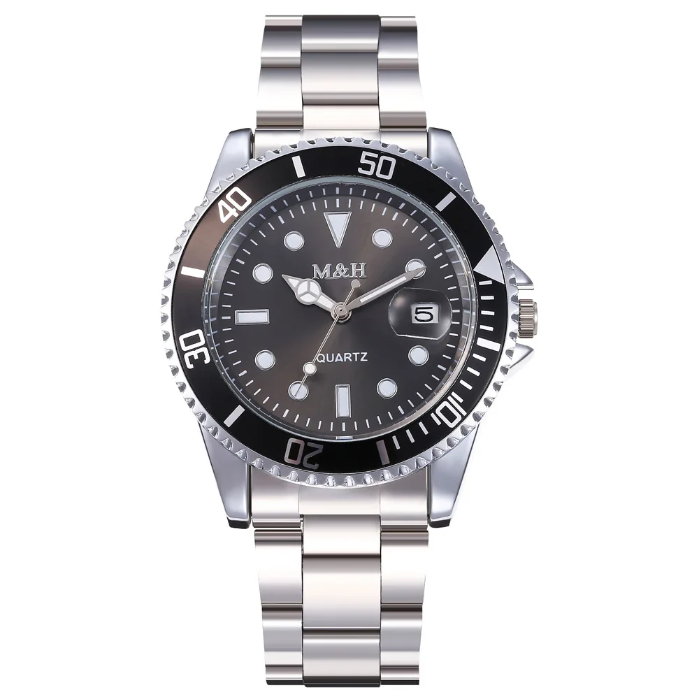 

Hot Selling New Style Men Cool Dial Alloy Set Business Calendar Quartz Watch Men's
