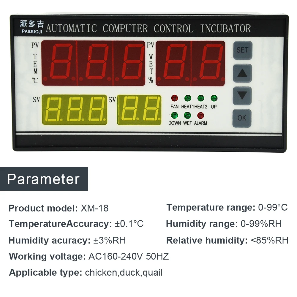 Egg incubator Xm-18 Egg Controller Incubator Multifunction Automatic Temperature Humidity Control 100-240Vac,CE,ISO,Xm18 xm18s