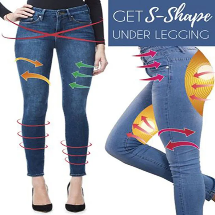 Женщины ноги формирующие Легинсы Поддельные джинсы брюки Pull-on узкие эластичные брюки HSJ88